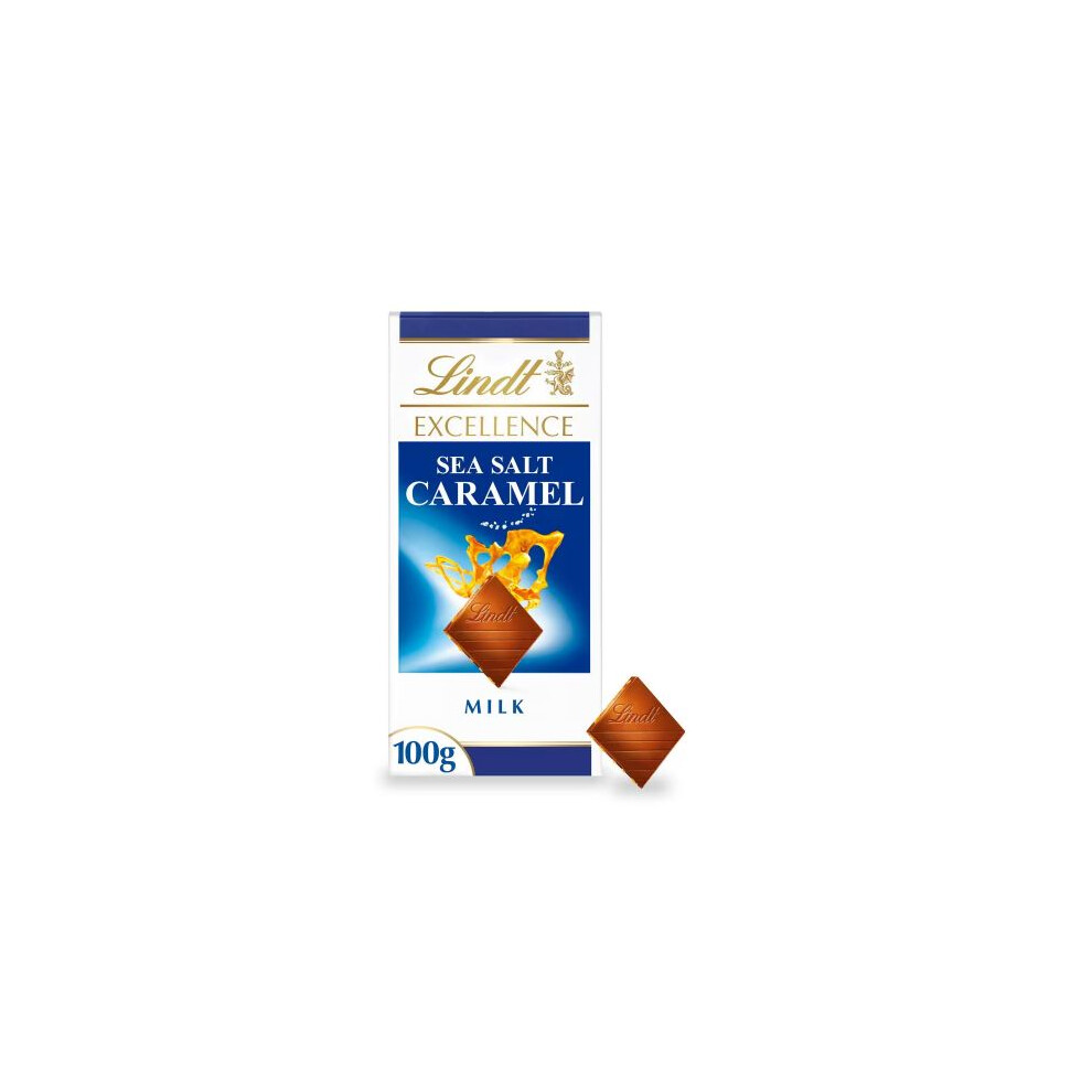 Lindt Excellence Milk Sea Salt Caramel Chocolate 100G (Pack of 5)