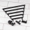 (224mm Handle	) Matt Black Diamond Knurled Solid Brass Bar Handles 1