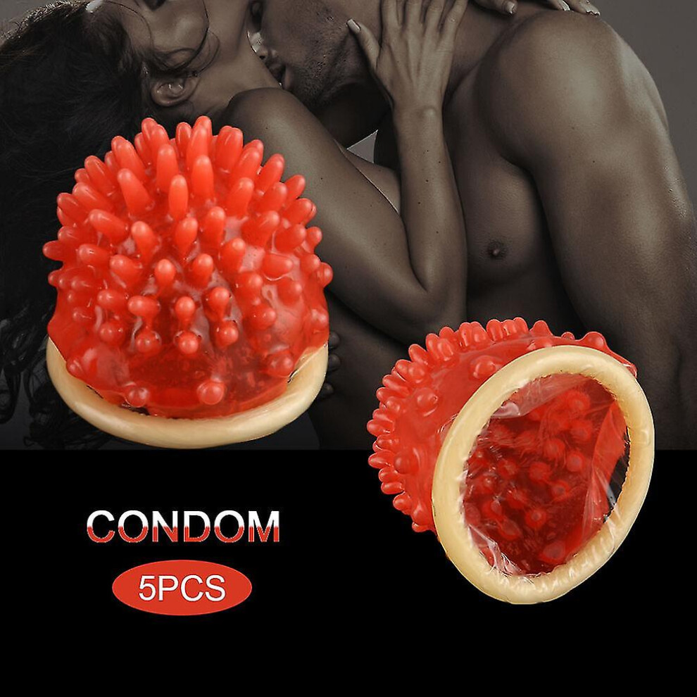 Coral 5 Pcs/Set Ultra Thin Condom Dotted Spike Latex Condoms For Men Sex