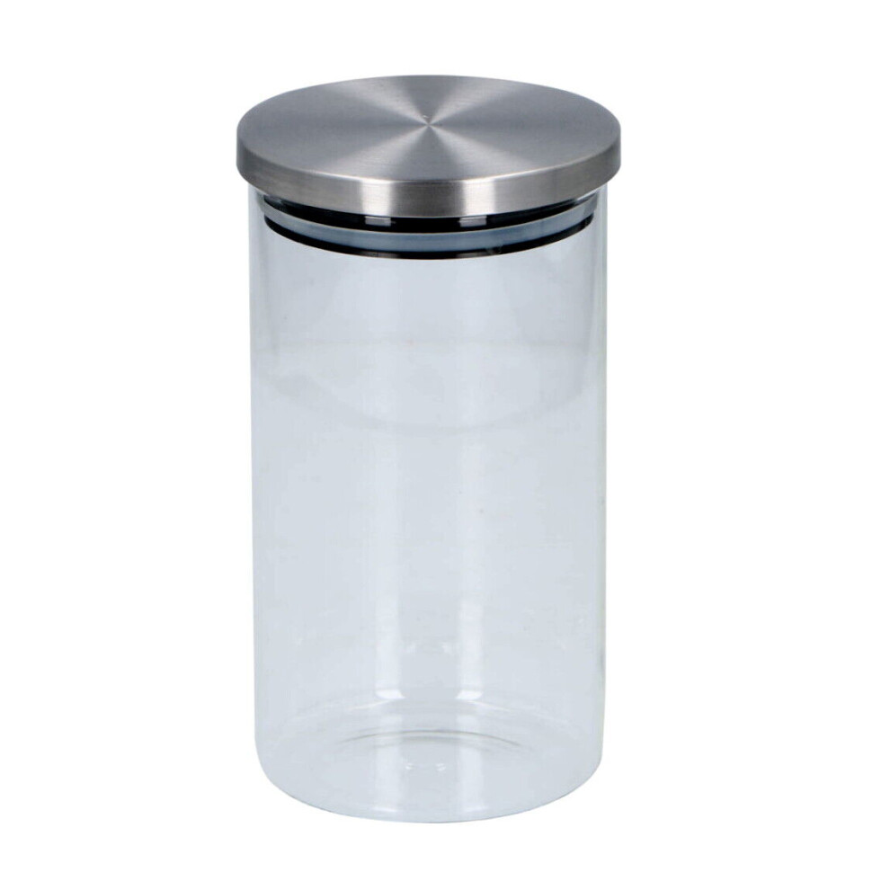 (950ml) Tall Borosilicate Glass Airtight Lid Storage Jar Pasta Rice Food Canister