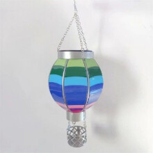(B) Solar Hot Air Balloon Outdoor LED Flame Appearance Hanging Lantern Decorative Light