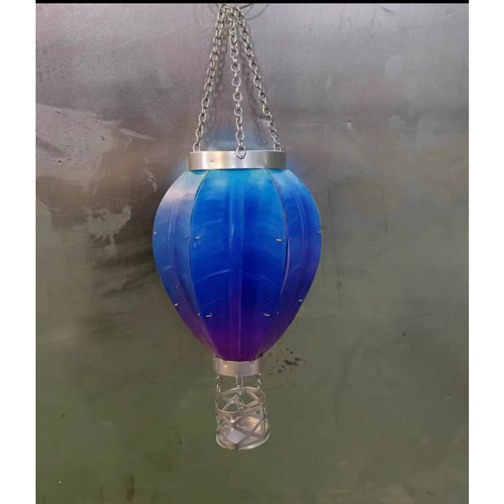 (A) Solar Hot Air Balloon Outdoor LED Flame Appearance Hanging Lantern Decorative Light