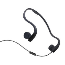 (Black) Rear Hanging Wire-controlled Bone Conduction Earphone