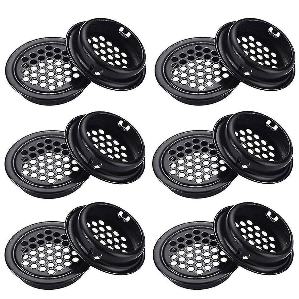Round Ventilation Grille 35Mm 30 Pieces Black For Cabinet Wardrobe 6956163478726