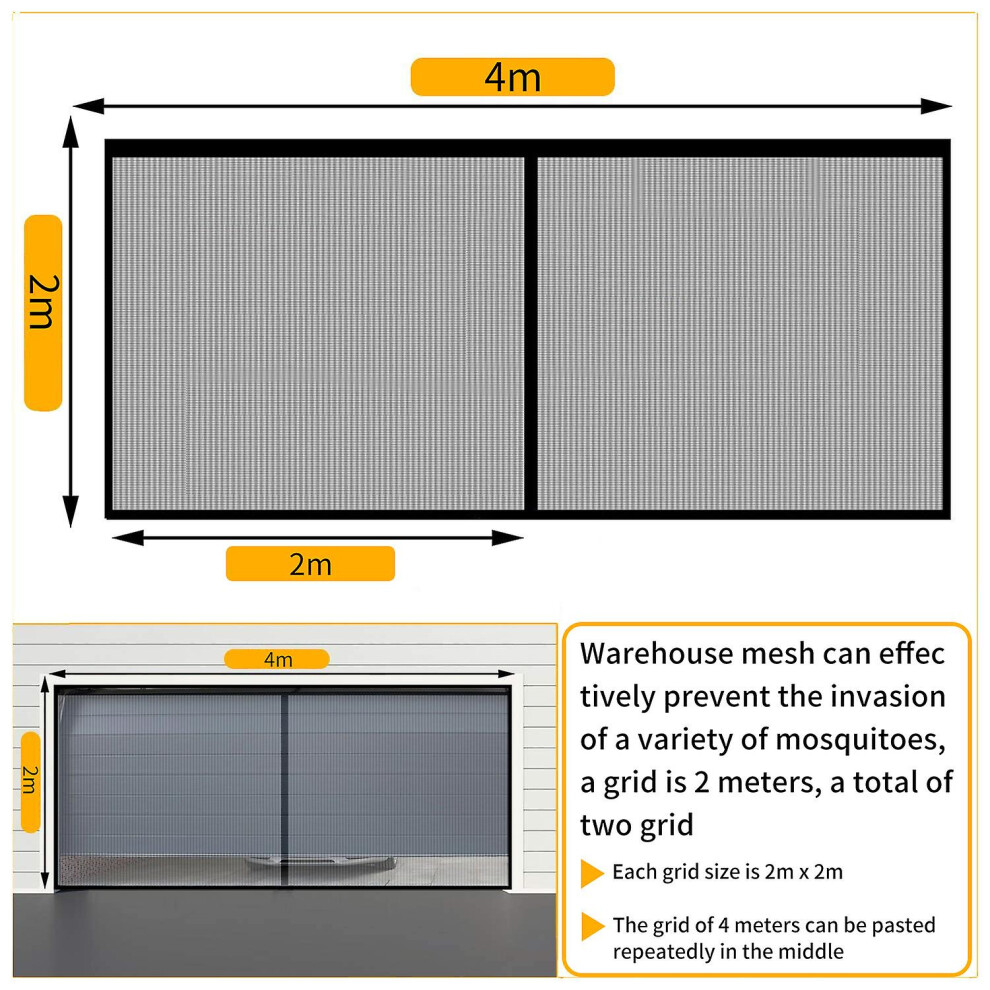 Wabjtam Garage Screen Doors 5.56X13.12ft Closure Bottom Screen Self Sealing Mesh Anti Annoying Animals Retractable Net-Easy Assembly 9158807420079