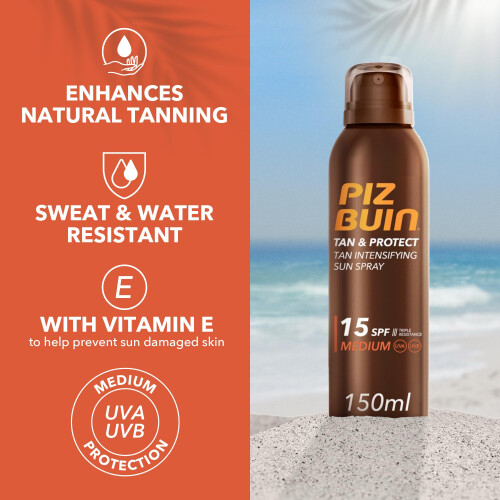 Piz Buin Tan and Protect Intensifying Sun Spray SPF 15, 150ml 1