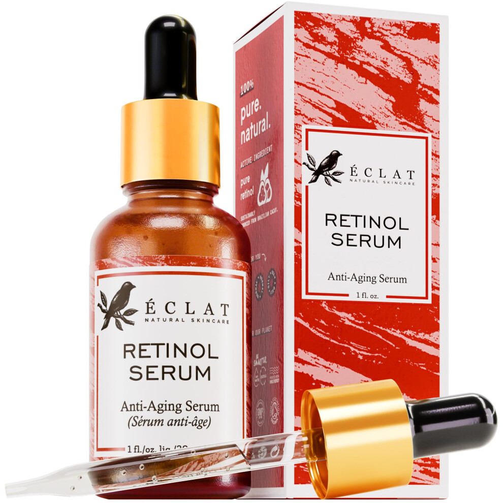 Eclat Skincare Retinol Serum For Face - 2.5% Retinol With Hyaluronic Acid & Vitamin B5, Retinol Face Serum For Brightening And Rejuvenating Skin, Glow Boosting