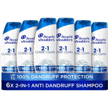 Head & Shoulders Classic Clean Anti-Dandruff 2-in-1 Shampoo - Six-Pack (6x250ml) - Clinically Proven Deep Clean, UK No.1