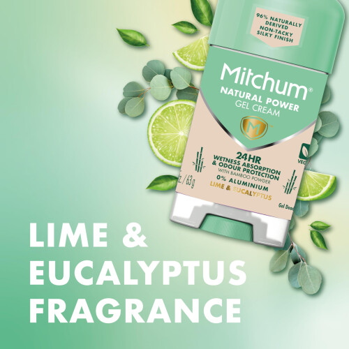 Mitchum Women's Natural Power Gel Cream Lime Eucalyptus 2
