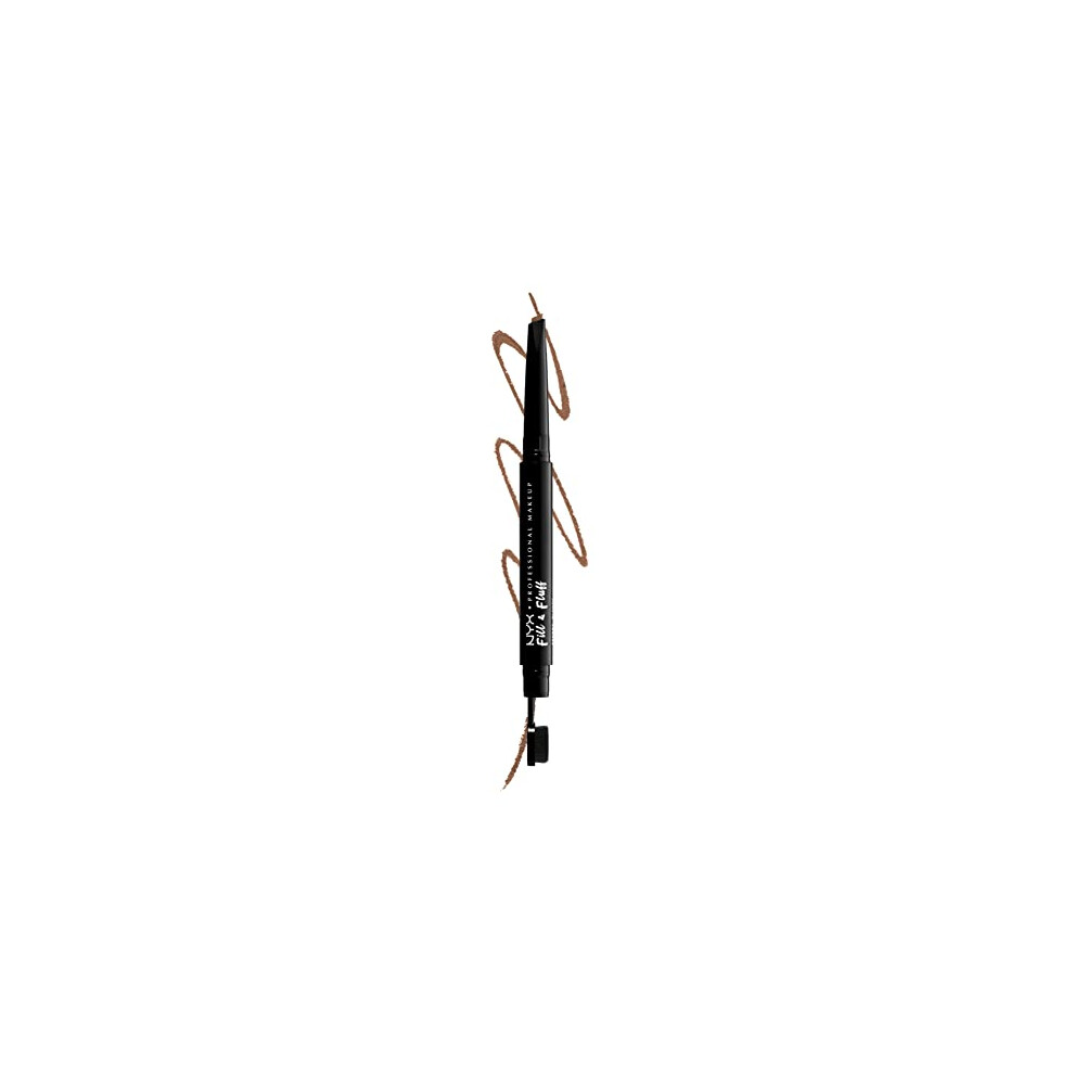 NYX Professional Makeup, Fill & Fluff Eyebrow Pomade Pencil, Creamy Pomade Formula, Precise Tip, Paddle Brush for Blending, Taupe