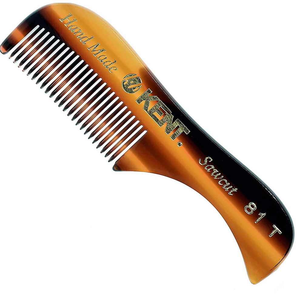 A 81T X-Small Men's Beard and Mustache Pocket Comb, Fine Toothed Pocket Size for Facial Hair Grooming and Styling. Hand-Made of Quality Cellulose