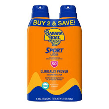 Banana Boat Sport Ultra SPF 50 Solskyddsspray - Vattenresistent (80 minuter), Oxybenzone-fri, 2 x 177 ml