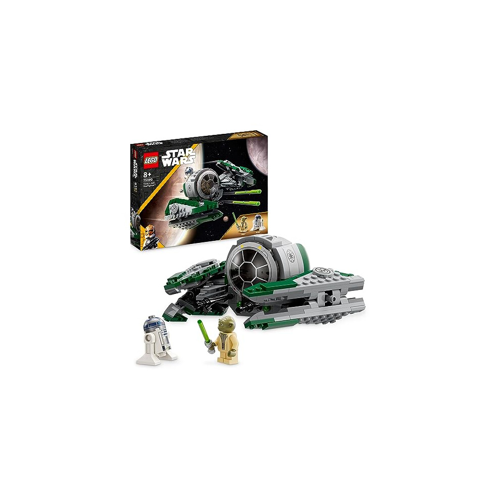 Star Wars Yoda's Jedi Starfighter Building Toy for Kids, Boys & Girls, The Clone Wars Vehicle Set with Master Yoda Minifigure, Lightsaber and Droid R2