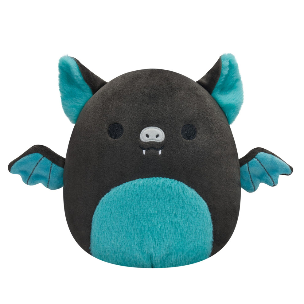 SQCR02386 Original 7.5-Inch Aldous Teal and Black Fruit Bat with Fuzzy Belly-Official Large Plush, Natural