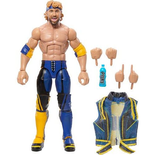 WWE Top Picks Elite Action Figure & Accessories Set, Logan Paul 6-inch Collectible with Swappable Hands, Ring Gear & 25 Articulation Points,