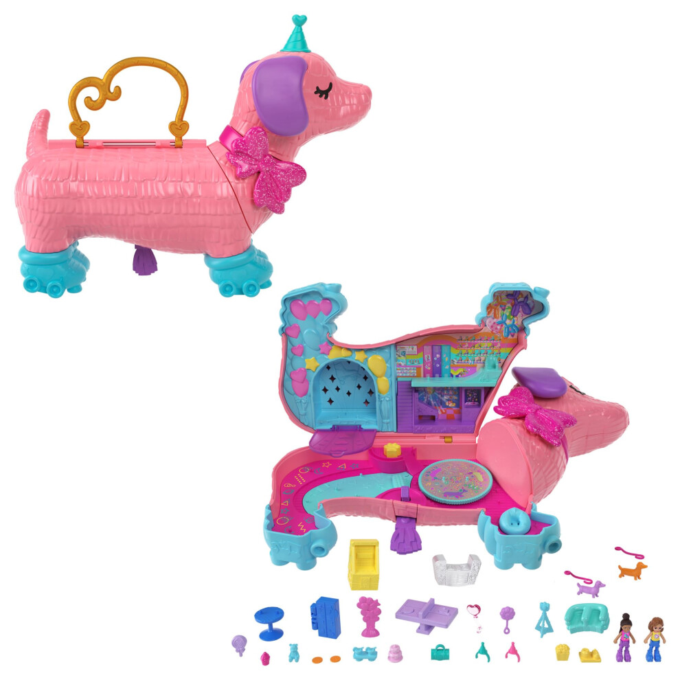 Dolls and Playset, Animal Toys Puppy Party with 2 Dolls and 25+ Accessories, HKV54