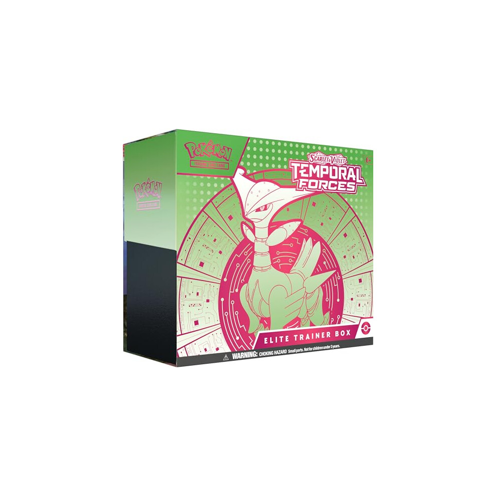 TCG: Scarlet & VioletâTemporal Forces Elite Trainer Box â Iron Leaves (1 Full-Art Iron Thorns Promo Card, 9 Boosters & Premium Accessories)