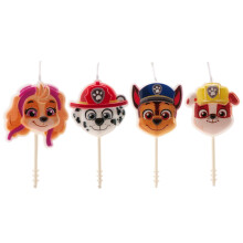 - Set of 3D Paw Patrol Birthday Candles for Children's Cakes - Original Paw Patrol Birthday Candle Children - Pack of 4