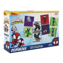 Spidey and his Amazing Friends Dominoes, Match Spidey, Friends and Villains in this Fun Traditional Game for Marvel Fans, Great Gift, 2-4 Players,