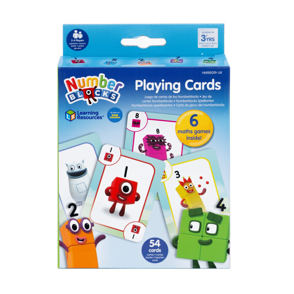 Numberblocks Playing Cards, Ages 3+, 54 Cards with Character Images, Rules for 2 New Numberblocks Kids Games and 4 Updated Classic Games, Travel