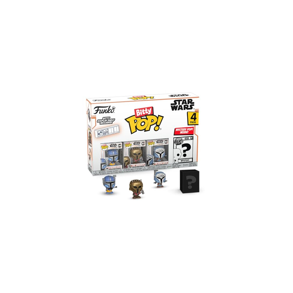 Bitty POP!: Mandalorian - Heavy Infantry Mandalorian, Bitty Pop! The Armorer, Bitty Pop! Bo-Katan Kryze, and a mystery Bitty Pop! figure -