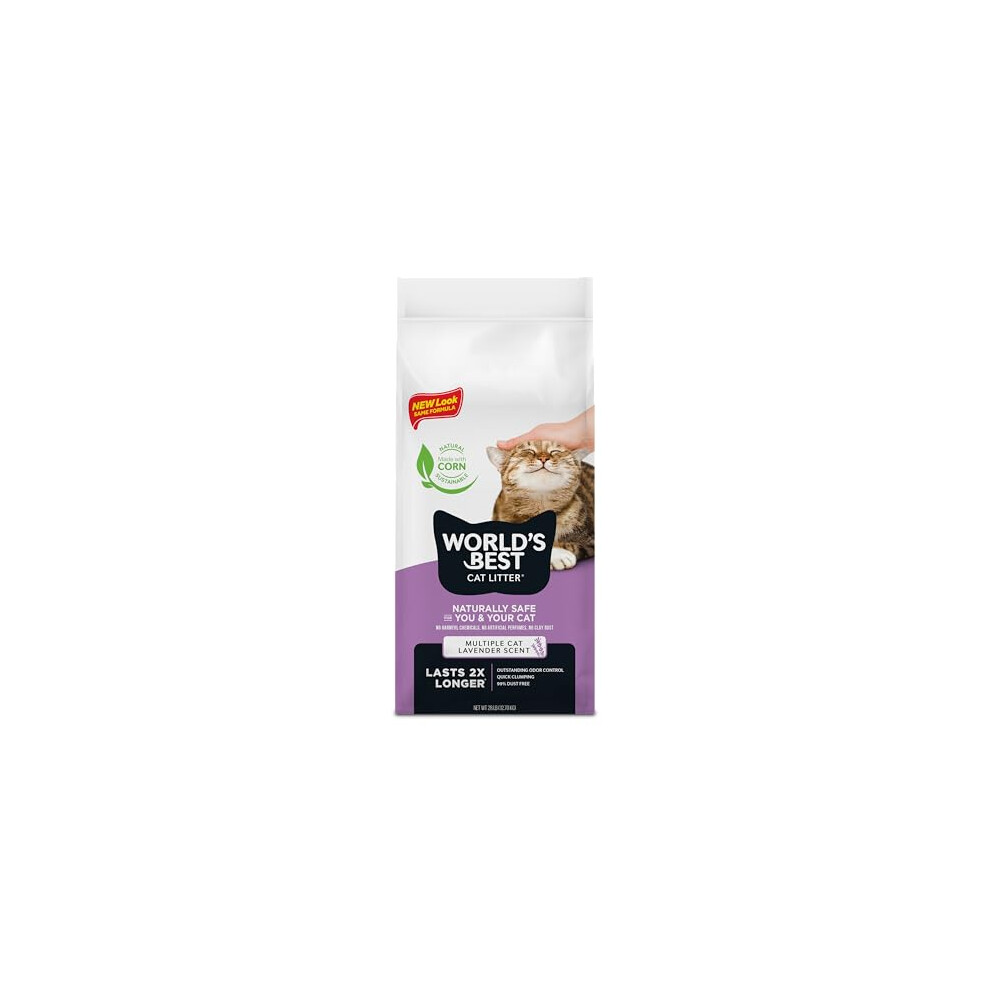 World's Best Cat Litter 28Lb Multiple Cat Scented, ,12.7 Kg (Pack Of 1) Lavender/Beige