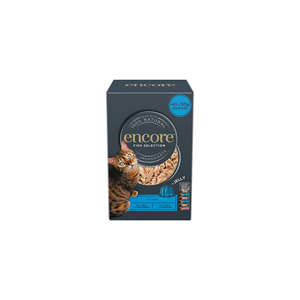 100% Natural Wet Cat Food, Multipack Fish Selection, 4 x 10 x 50g Pouches (Total 40 Pouches)