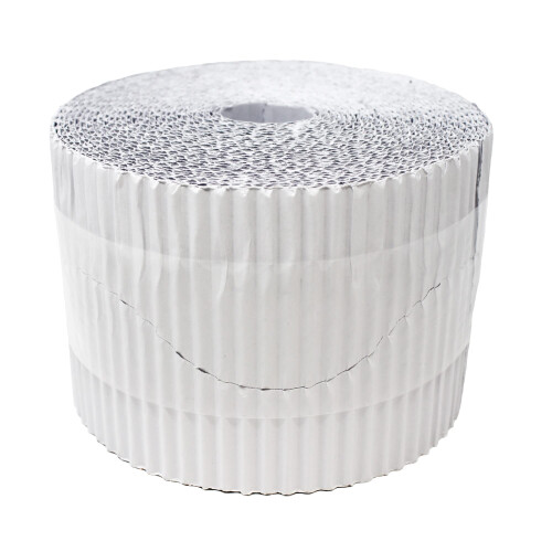 Corrugated Border Roll for School Displays, White, 10cm x 7.5m 2