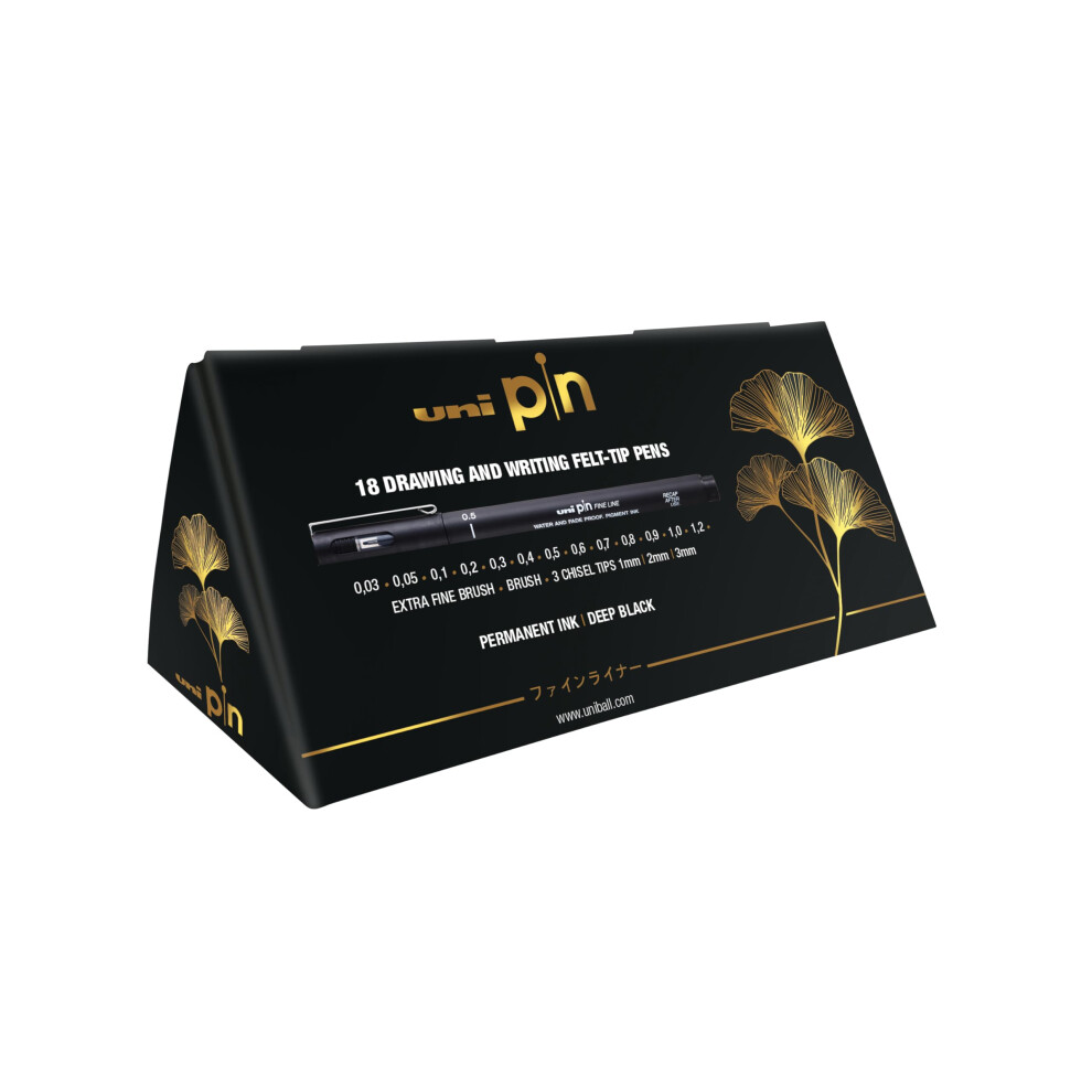 PIN Black Felt Tip Pen Fineliners, Water and Fade-Resistant Ink, Ideal for Architects, Sketching, Scrapbooking, Outlining, Journaling, Art, Technical