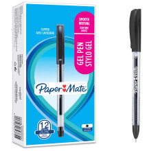 Gel Pens, Smooth Needle Point (0.5mm), Black, 12 Count