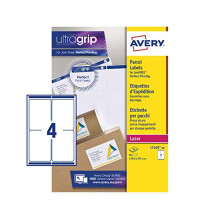 Self Adhesive Address Mailing Labels, Laser Printers, 4 Labels Per A4 Sheet, 40 Labels, UltraGrip (L7169), White, 139 x 99.1mm