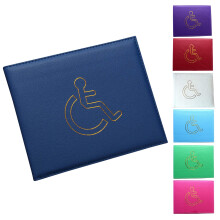 Soft Leather Disabled Badge Holder Wallet Disability Parking Badge Cover Holder by Glamified Disabled Blue Badge Display Holder (Blue)