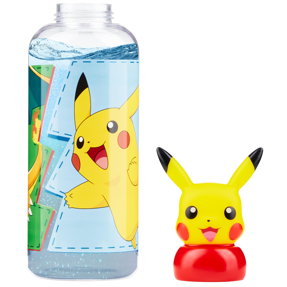 Water Bottle Kids 560ml or 580ml Plastic Girls and Boys Water Bottle with Straw BPA Free Pikachu 3D Sports School Reusable Bottle Kids Drink Bottle