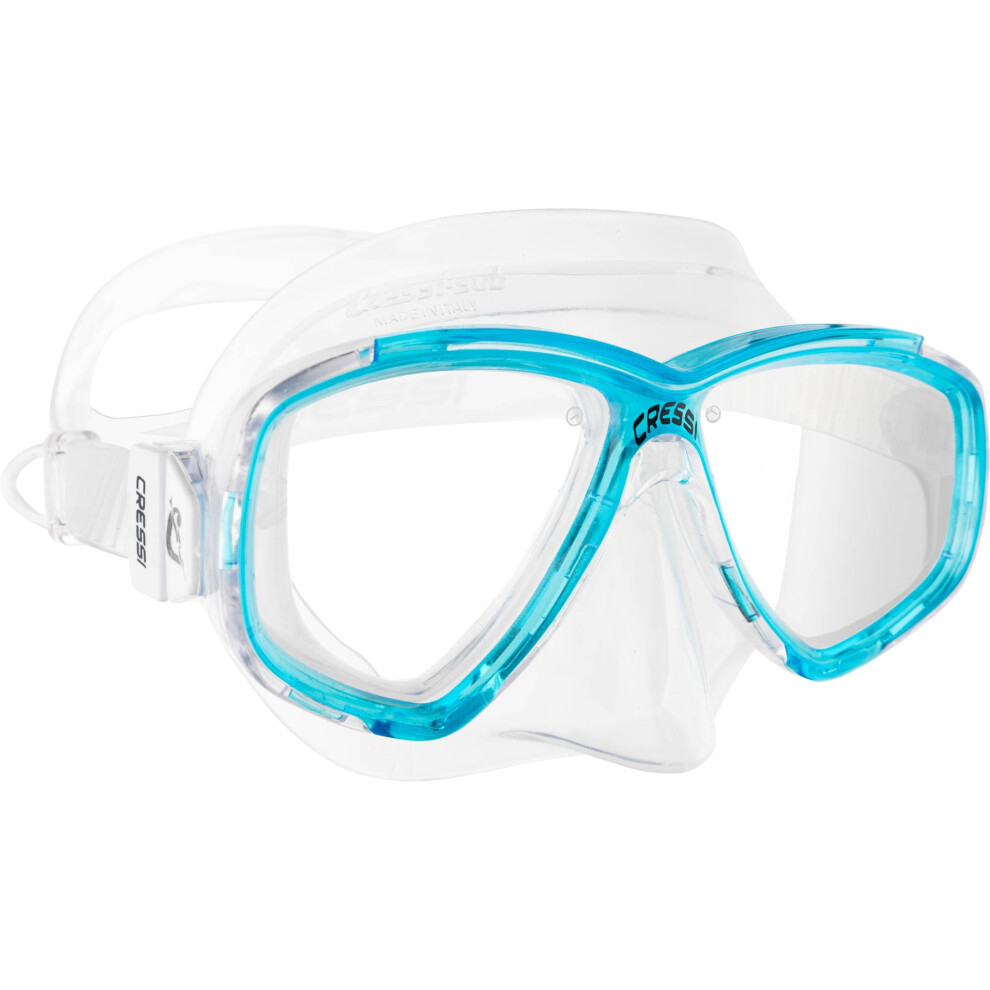 Perla Mask - Separate Glass Mask for Fishing, Freediving, Snorkelling and Diving, Unisex Adult, Transparent/Aquamarin, One Size