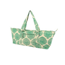 (Green) Sac de rangement pour tapis de yoga Fitness Mad Palmette Leaf en jute et coton