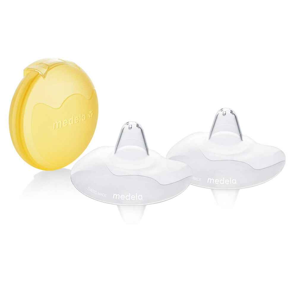 Contact Nipple Shields - BPA free, made from ultra-thin soft silicone, includes 2 shields and case, 24 mm, large