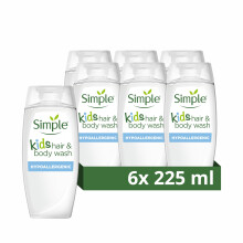 Kids Hypoallergenic Hair & Body Wash with chamomile oil shampoo for kids 6x 225 ml
