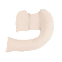 Pregnancy Support and Feeding Pillow, Support For Left Lateral Sleeping in Pregnancy and Beyond With Removable, Washable Cover - White Cotton Jersey