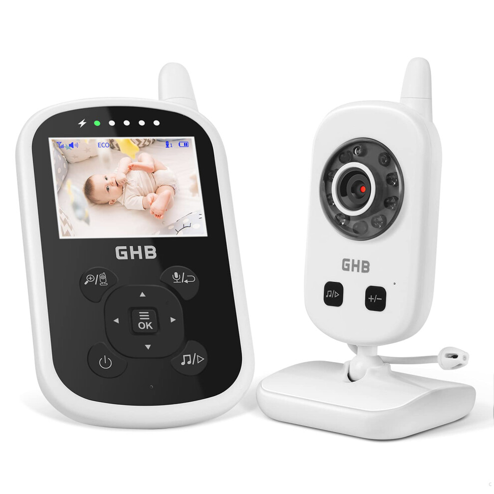 Baby Monitor, Video Baby Monitor With Camera Eco Mode 900Ft Range 950Mah Battery 2.4" Ghb