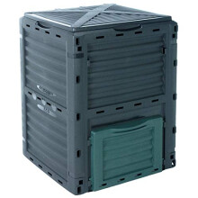 300 Litre Garden Composter Bin Composting Waste Box Recycling Eco Storage, Plastic, Black