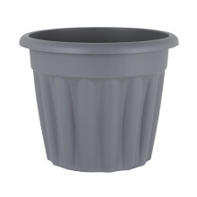 3x Vista Plastic Planter, Round Garden Plant Pot, Large Floor Pot (50cm, 42L, Pack of 3) Indoor/Outdoor, Made in UK (Upcycle Grey)
