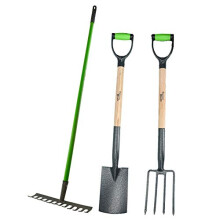 Garden Border Fork Spade Rake Soil Gardeners Carbon Steel PVC Handles Strong