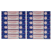 Nag Champa Incense 15g x, Wood, Blue, 12 packs = 144 sticks