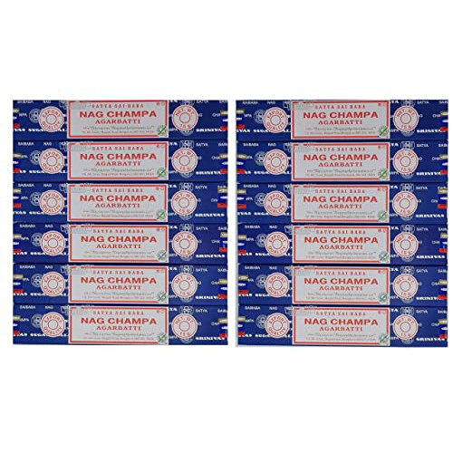 Nag Champa Incense 15g x, Wood, Blue, 12 packs = 144 sticks