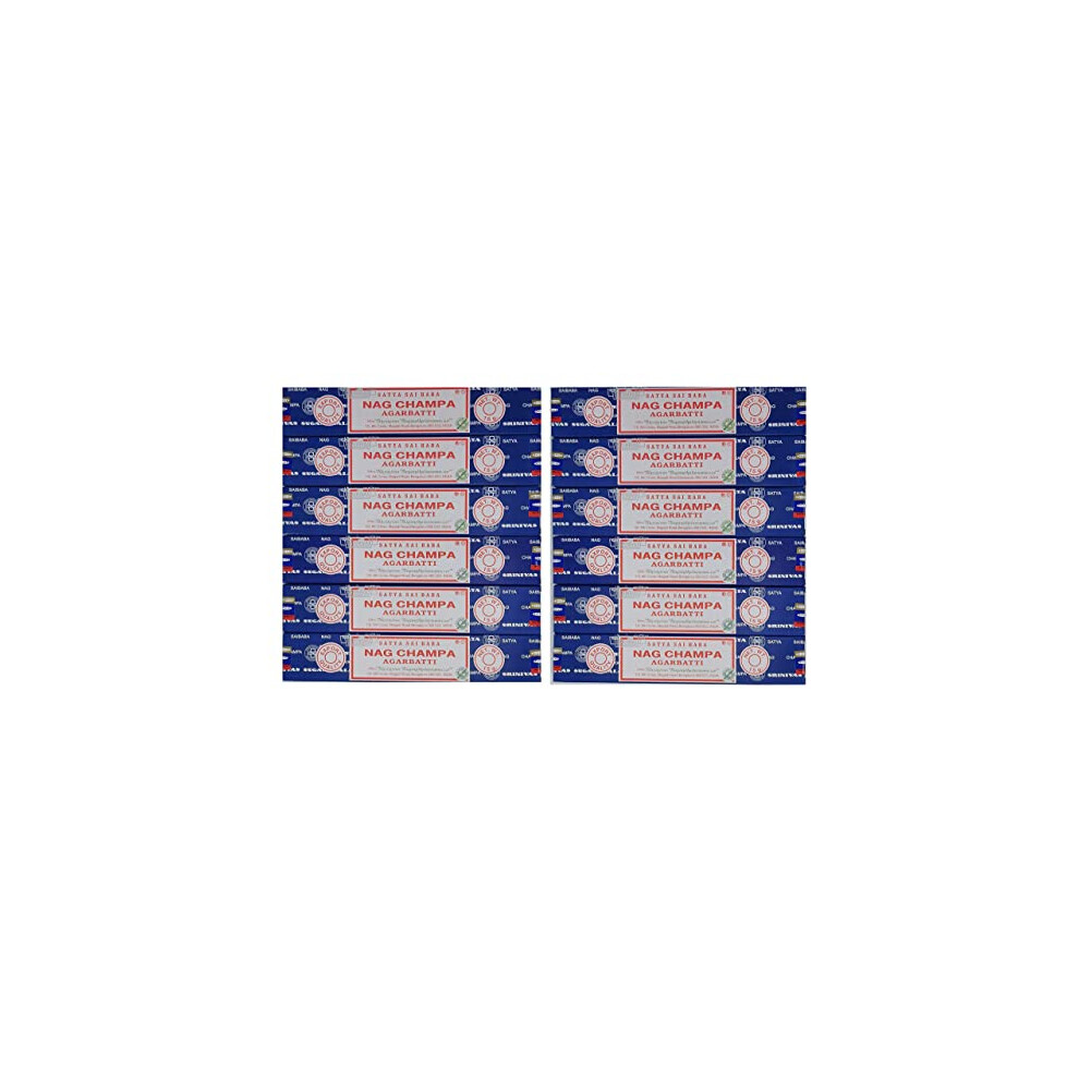 Nag Champa Incense 15g x, Wood, Blue, 12 packs = 144 sticks