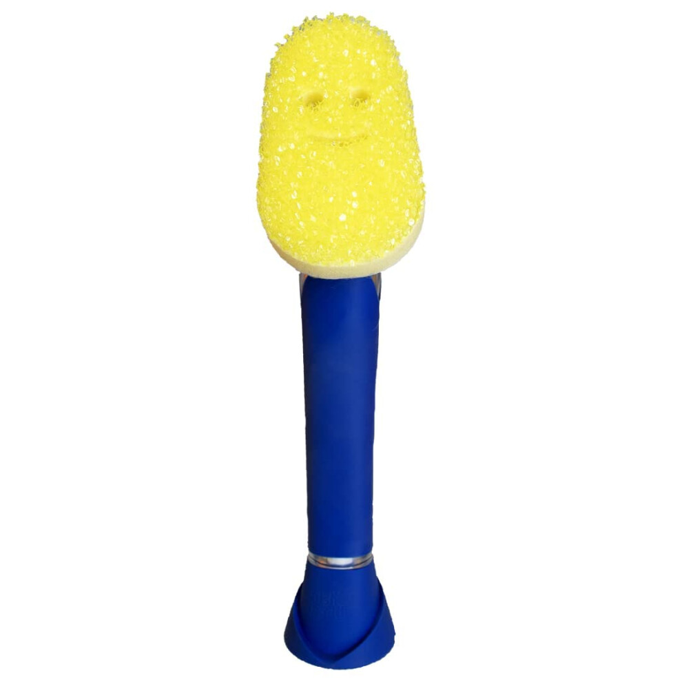 Dish Wand Scrubbing Brush with Handle, Soap Dispensing Dish Brushes, Texture Changing Washing Up Sponges With Liquid Dispenser, Dish Scrubber with