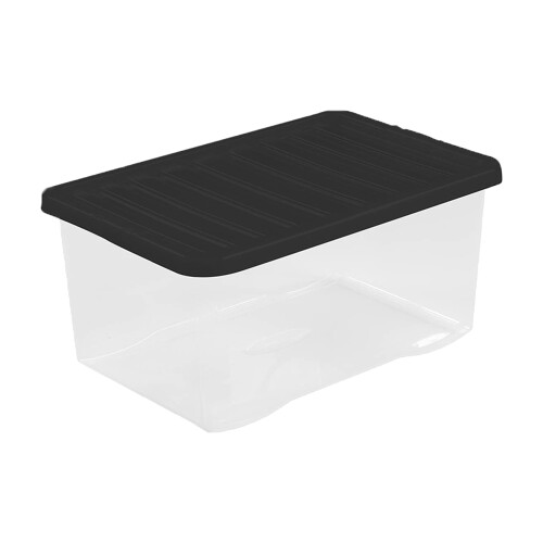 45 Liter Storage Clear Heavy Duty Plastic Storage Box Boxes With Lids ...