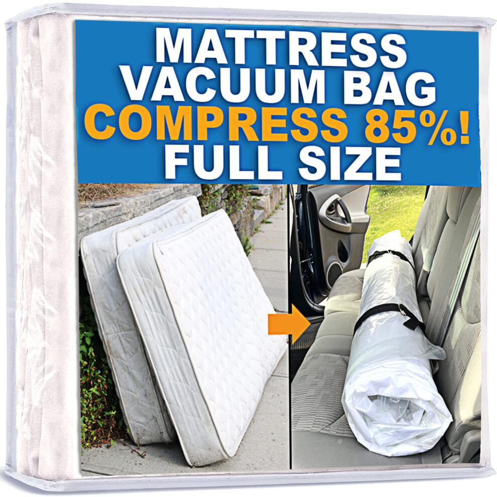 Homie Mattress Vacuum Bag, Sealable Bag For Memory Foam Or Inner Spring Mattresses, Compression And Storage For Moving And Returns (Full)