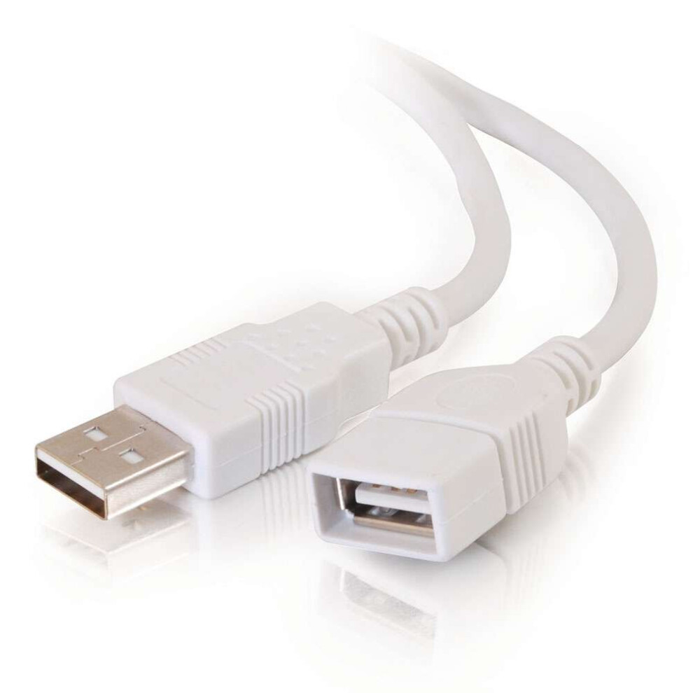 C2g/Cables To Go 19018 2M Usb Extension Cable - Usb 2.0 A Male To A Female (6.6Ft) White 009968416953