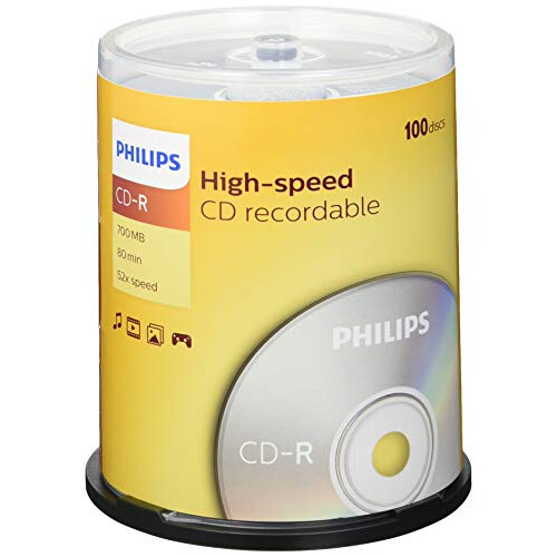 Philips CD-R 80MIN Blank Discs x 100 (700MB 52x Speed)